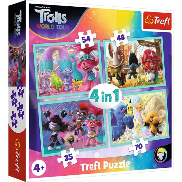 Trefl 4in1 trolls pusle