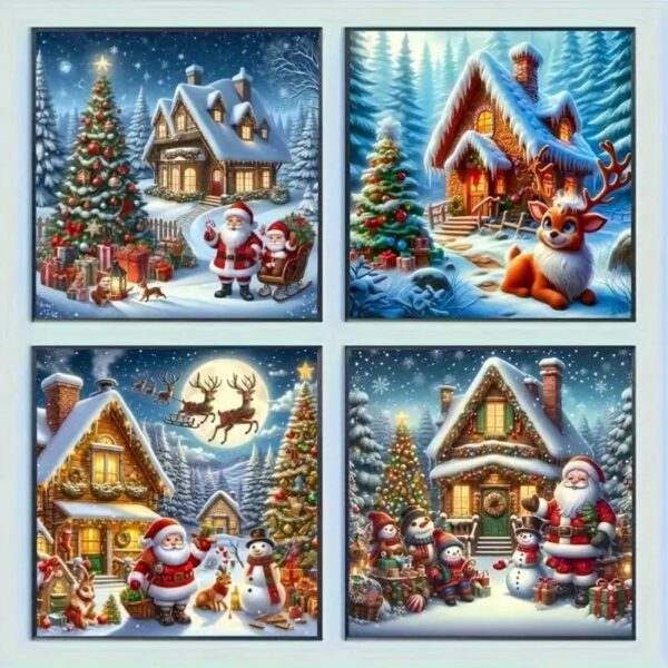 Teemanditikand Jõulud 4tk komplektis, 20x20cm