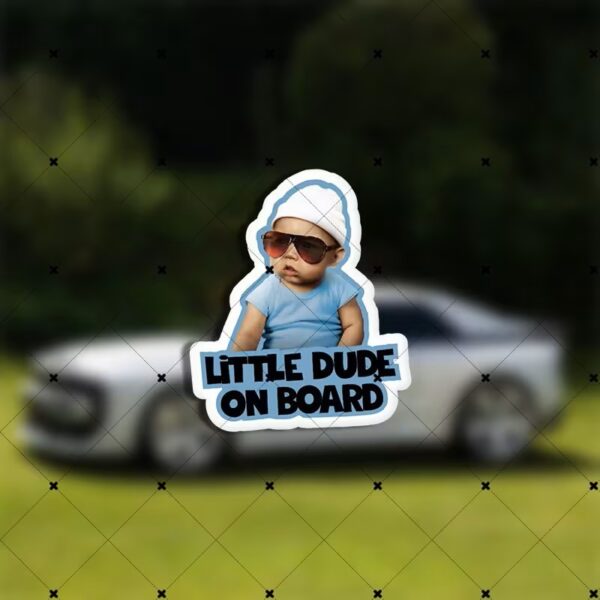 Autokleebis Little dude on board